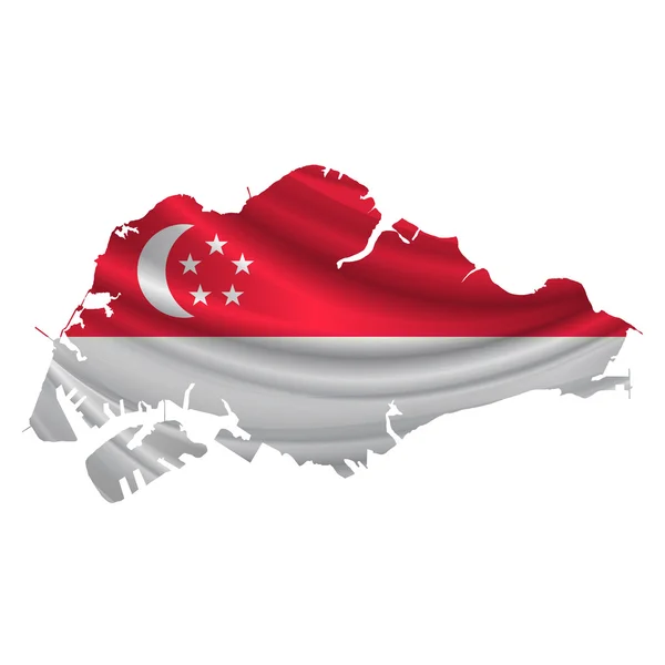 Singapore Icono de mapa de bandera — Vector de stock